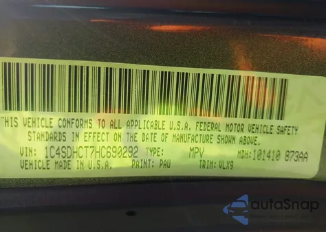 2017 Dodge Durango R/T Rwd from USA, damaged, VIN 1C4SDHCT7HC690292